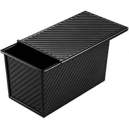 Brødform med låg, brød toast form til bagning, kulstofstål til toast/sandwich/kageform - sort