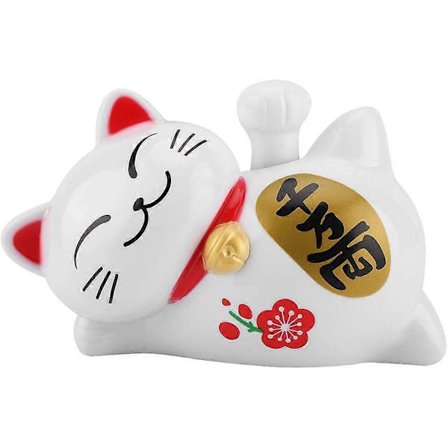 Lykkekatt med lang vinkende arm som lokker lykke