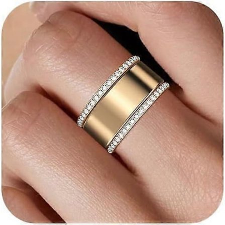 2-pack 14K guldpläterade stapelbara ringar kompatibla med Oura Ring Gen 4/Oura Ring Gen 3, kubisk zirkonia simulerade diamantstapelringar kompatibla