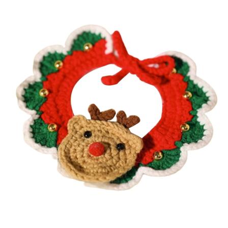 Julegave Hundeskjerf Strikket Hundeskjerf Med Vinter Hundeflette Halsvarmer Valp Katter Kostyme Tilbehør Mini Strikket Skjerf For Små Til Mellomstore 