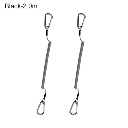 Fjærelastisk tau fiskesnor SVART 2,0M 2,0M