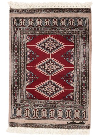 Tapis D'orient Pakistan Boukhara 3Ply 62X91 Marron/Noir (Laine, Pakistan)