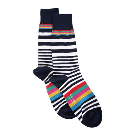 PS By Paul Smith Socks with characteristic Paul Smith stripe print Sort, Herre Strømper, Størrelse: ONE Size