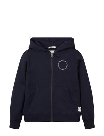 Fitted Sweatshirt Jacket Navy Tom Tailor