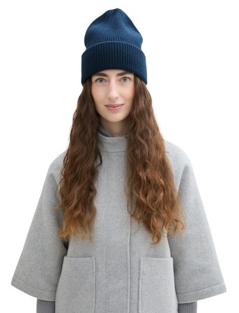 Tom Tailor Beanie Rib - Blue - ONE SIZE
