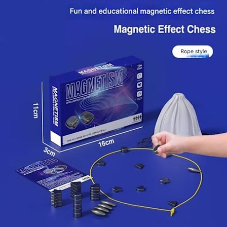 Magnetisk Skakspil - Magnetisk Brætspil - Sjovt Magnetisk Brætspil - Strategispil med Puslespil - Julegave til Børn-casa