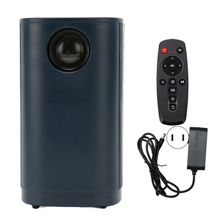 Mini Projektor 1080P 16 till 100 Tum Projektion Fjärrkontroll Bärbar Dubbel Högtalare Familj Utomhus 100‐240V Blå Amerikansk Kontakt