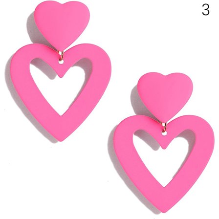 Barbie Rosa örhängen Rose Red Geometriska mångsidiga örhängen Holi