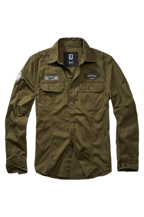 Brandit Luis Vintage Long Sleeve Shirt Olive M