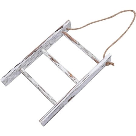 Rustikt håndklestativ, 1 stk, vintage håndklestativ i tau, hengende stige, håndklestigehylle