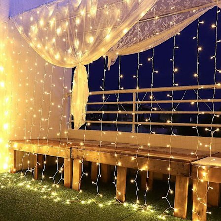 Led-valoverho, 6x3m 600 Led, IP44 vedenpitävä matalajännite 31v