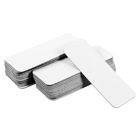 Magnetiske etiketter til whiteboard, magnetiske etiketter, tør-slet-etiketter, kontorartikler, hvide rektangulære genanvendelige 54 stk.