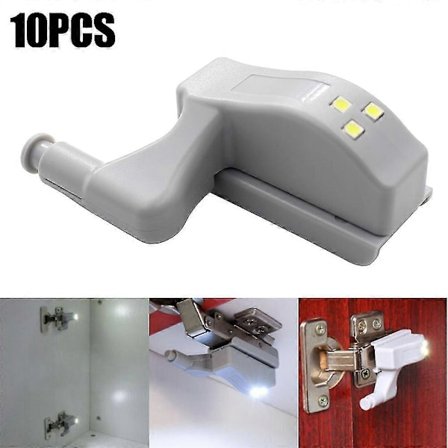1/10 stk. LED Skabs Indvendig Hængsel Lys Garderobe Auto Switch Sensor Lampe