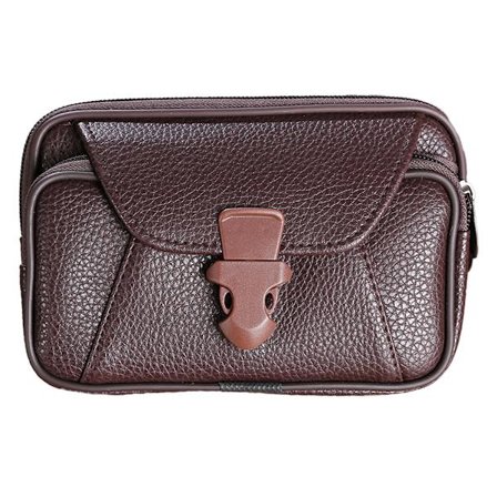 PU-lær midjeveske for menn, belte mobiltelefonveske hengende veske multifunksjonell mobiltelefonveske