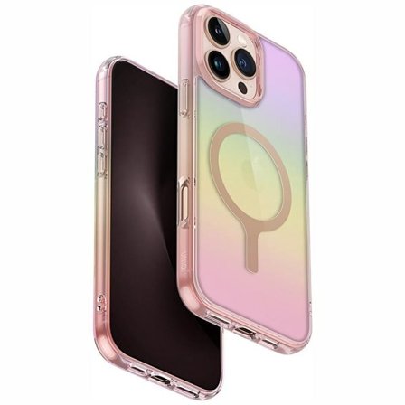 Uniq Iridescia Magclick -latauskotelo iPhone 16 Pro Maxille - vaaleanpunainen väri