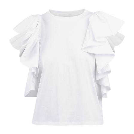 Alexander McQueen, ruched T-shirt Wit, Dames, Maat:M,Katoen