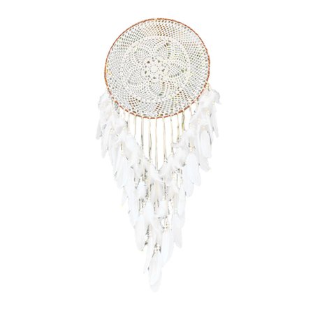 Beige Fjær Vintage Vindklokker Håndlagde Dekorative Vindklokker for Balkong Type B