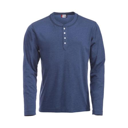 Clique Mens Orlando Melange Långärmad T-shirt M Blå Melange
