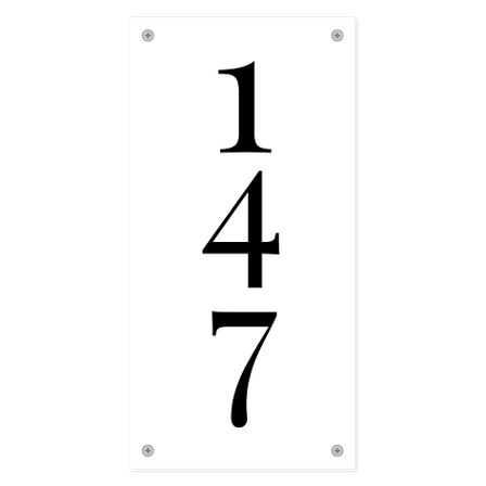 House number sign - Personalised - White/black - Plastic - Signomatic.com.au