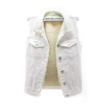 Damer Lapel Neck Ytterkläder Button Down Fuzzy Fleece Jacka Väst
