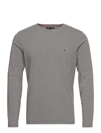 Stretch Slim Fit Lon T-shirts Long-sleeved Harmaa Tommy Hilfiger