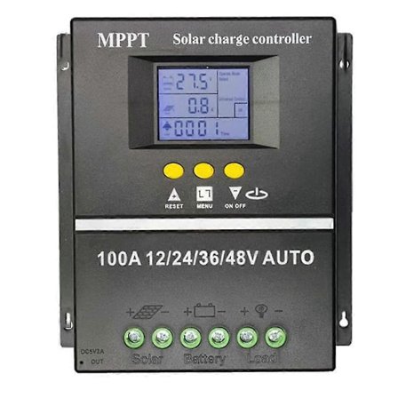MPPT/PWM Solcellelader 12V/24V/36V/48V Auto Solcelle PV-lader med LCD