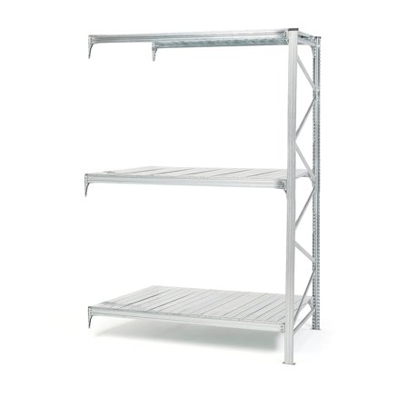Universalreol påbyggseksjon, 2500x1805x800 mm med 3 stk stålhyller