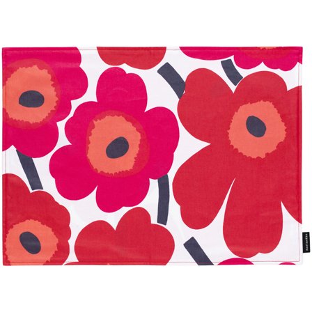 Marimekko Unikko bordbrikke 31 x 42 cm, hvit/rød ' - 'Hvit og rød