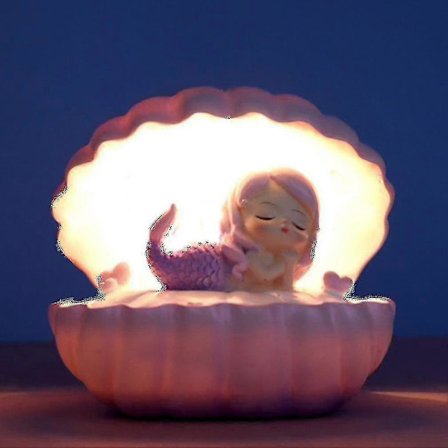 Merenneito-kuoren tähti yövalo pieni yölamppu hartsikoristeet