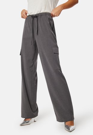 ONLY Verena Pull-Up Cargo Pant Medium Grey Melange Klær