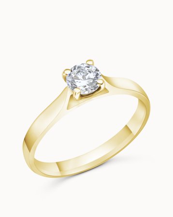 Solitärring Alba 18K Gulguld Naturlig Diamant 0.50 Carat - Förlovningsringar & Vigselringar hos Vanbruun