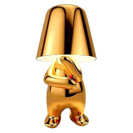 Sengelamper, Gylden Tænker Lampe, Bordlampe, Ledningsfri Genopladelig Bærbar Dekorativ Natbordlampe Med USB Opladning