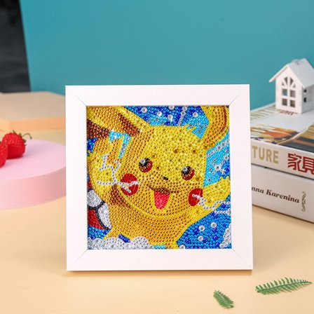 Et stykke Pikachu mønster børns diamantmaleri med ramme