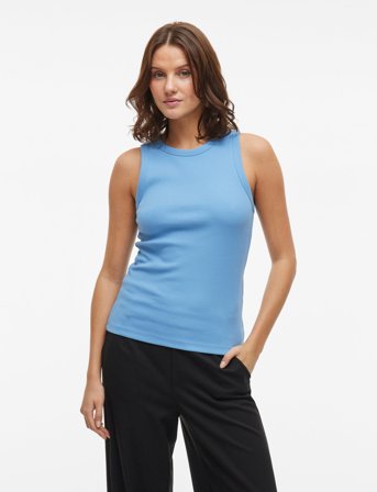 Vila Visola S/L Tank Top - Noos - Blue - L