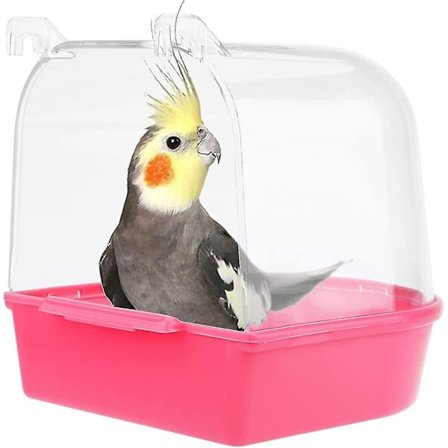 Hængende Fuglebadekar til Små Fugle - Transparent, 13x14x13cm