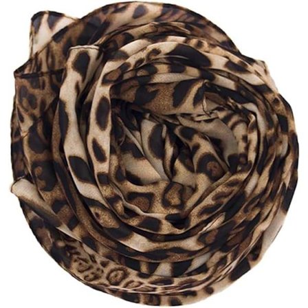 Trykt silkeskjerf for kvinner, leopardmønstret solbeskyttelsesskjerf, solbeskyttelse for reise