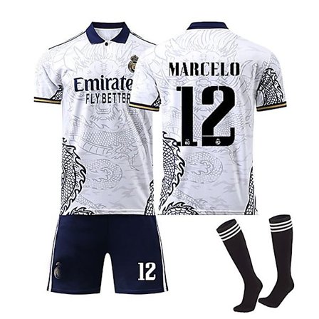 Real Madrid 22-23 Dragon tyyli Jersey MARCELO Nro 12 Jalkapallopaita setti