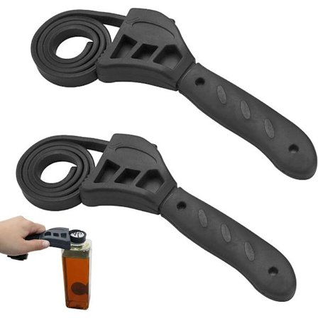 ING Gummi Remnøgle 2 Stykker 6 Tommer Justerbar Oliefilternøgle Ægte Remnøgle til Mekanikere Traktorer Limfuger og Brændstoffiltre Sort