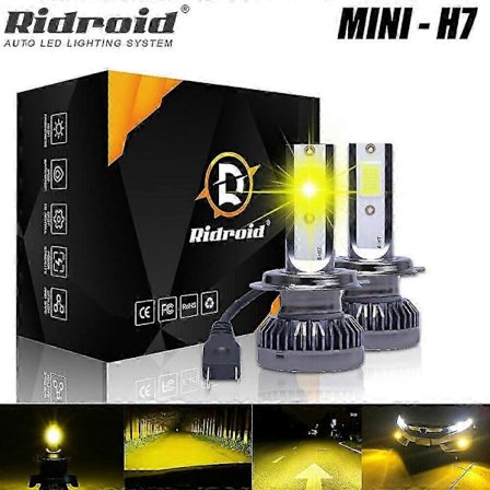 H7 LED Forlygtepære Sæt Høj Lav Beam 120W 26000LM Super Lysstærk 3000K Gul