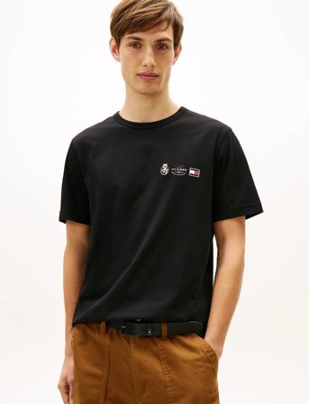 Tommy Hilfiger Small Crest Outline Tee - Black - L