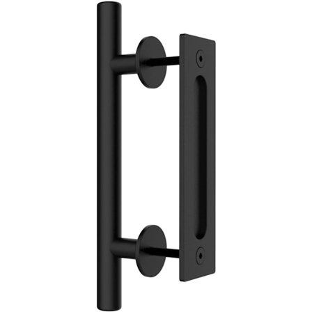 30 cm skydedørsgreb i rustfrit stål, med indbygget fingergreb, indbygget lågegreb og sæt til garagedørskab