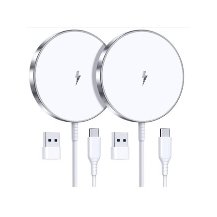 Magnetisk trådlös laddare för iPhone 15W Apple Mag Safe snabbladdare för iPhone 15/14/13/12-serien 2-pack trådlös platta