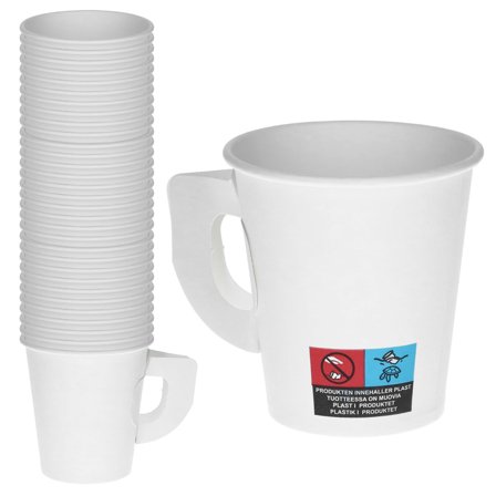 Pappkopper med Håndtak 18 cl 50-pakning
