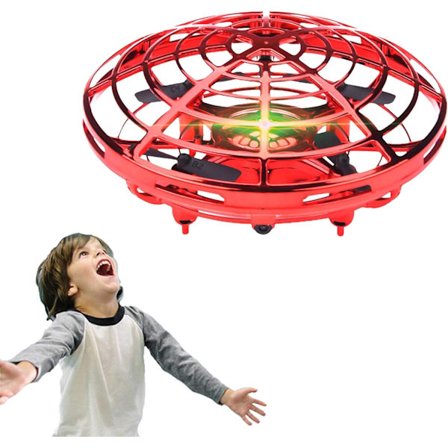 Drönare för barn Flygande bollleksaker Handkontrollerad boll för 6 8 10 Barn Pojke Flicka Present(Röd)