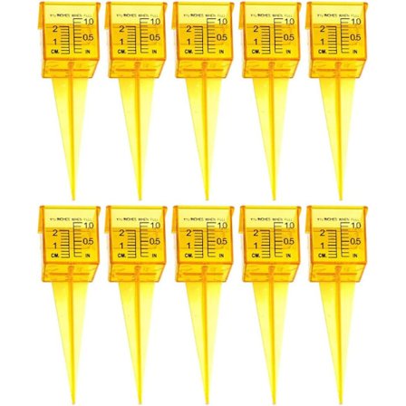 10 stk. hagemåler for regn, 1,5 tommers regnmåler, utendørs vannmåler