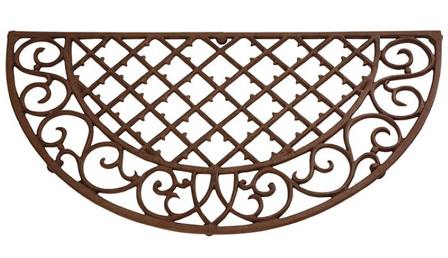 GardenLife Dørmatte Halvrund Brun Støpejern 67,5cm