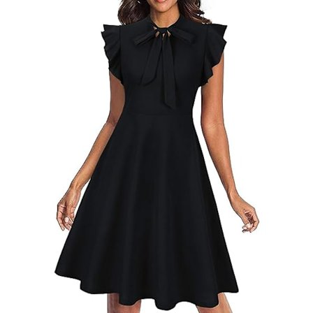 Kvinnors slipskjorta vintage volang ärmlös A-linje gunga casual co