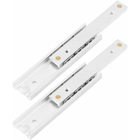 2 st aluminiumlegering tunga löpare kullager lådskenor teleskopisk skena hållbar smidig glidning för lådskåp (140 mm)