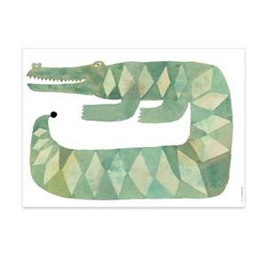 OYOY Crocodile Gustav 50 x 70 Poster One Size - Home accessories - One size - White