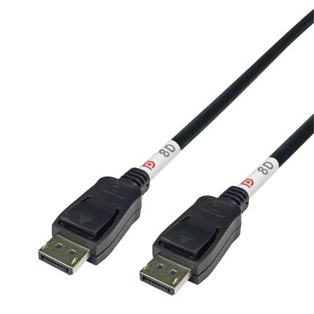 Deltaco DisplayPort cable, DP 2.1, DP80, 1m